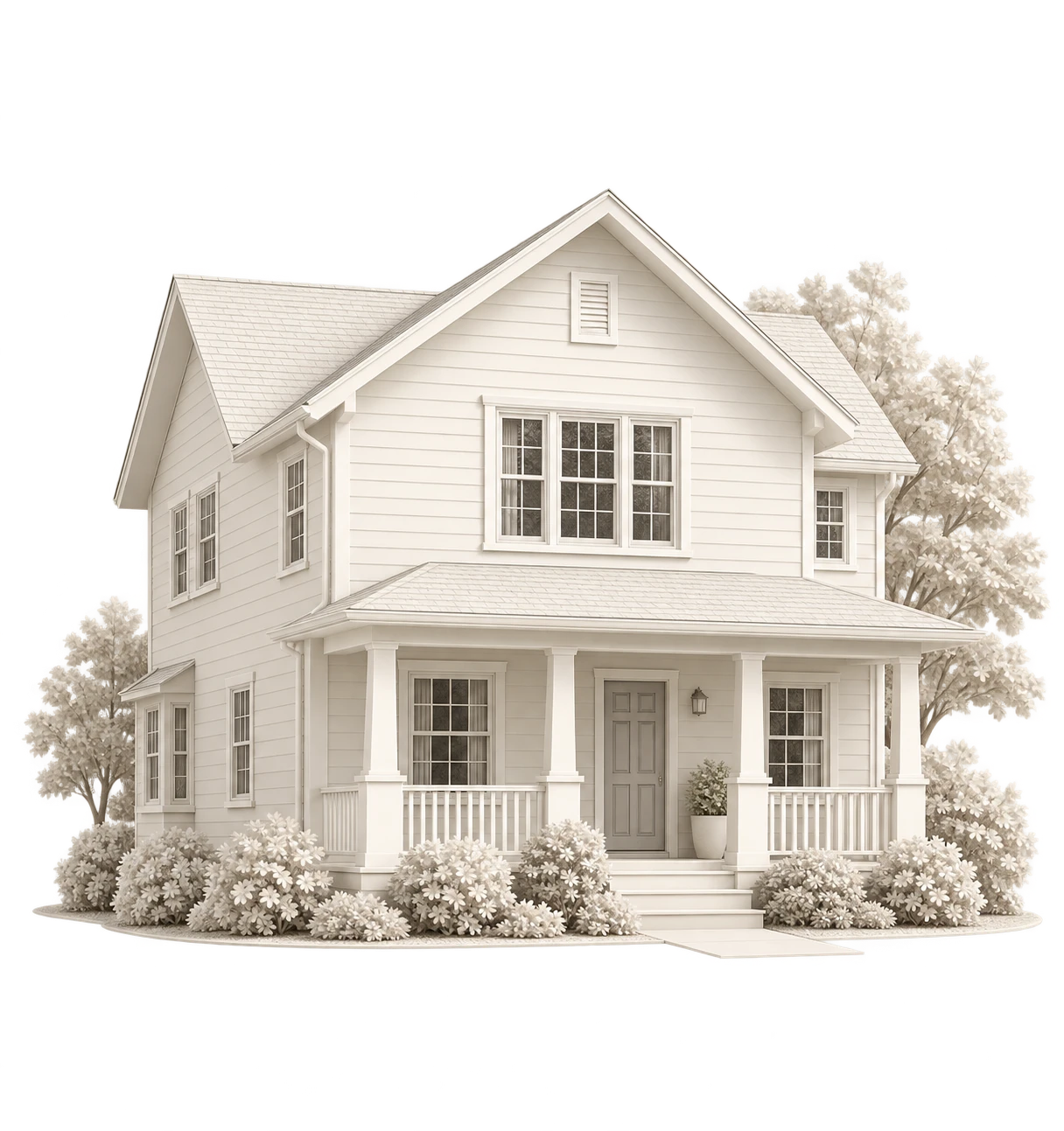 An intact ivory architectural model of the same home.